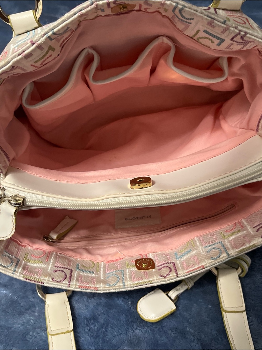 White Multi-Color Patterned Bag - Picture 5 of 7